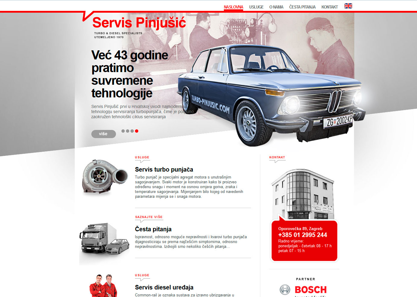 Gestaltung und Erstellung der Webseite - Servis PINJUŠIĆ - BERNARDIĆ STUDIO