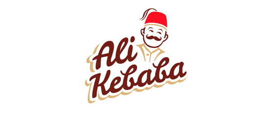 Logo and visual identity design ALIKEBABA fastfood