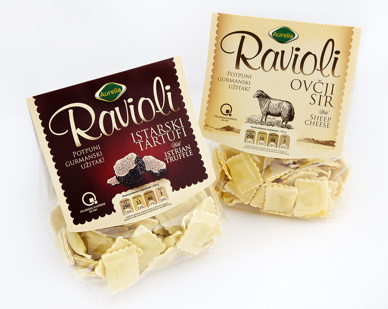 AURELIA ravioli - Packaging design for a series of products Bernardić studio