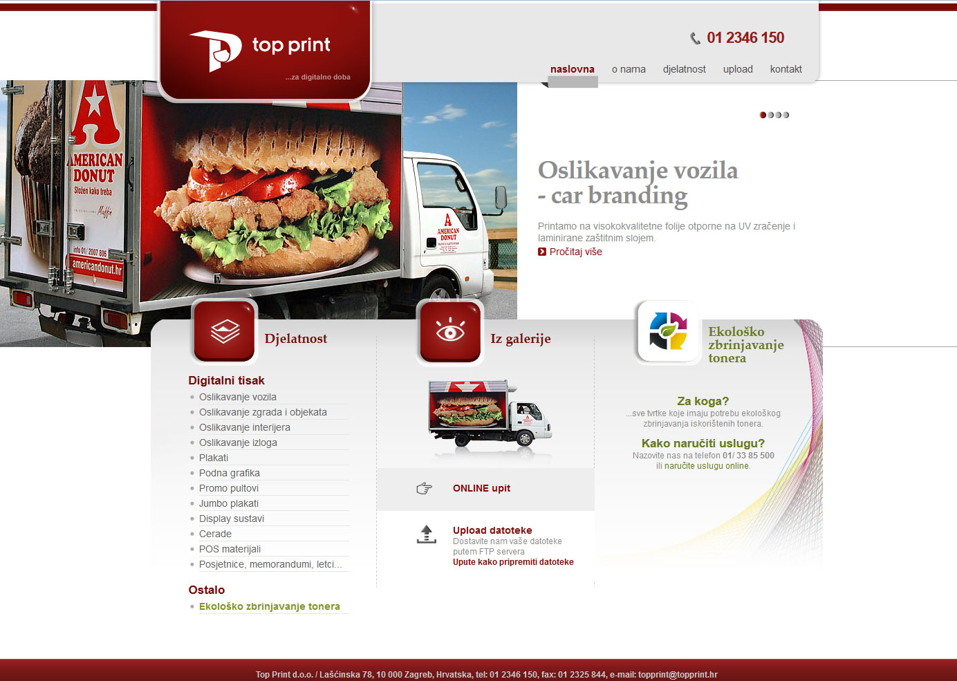 Dizajn i programiranje web stranice Top Print tiskare - Bernardić studio