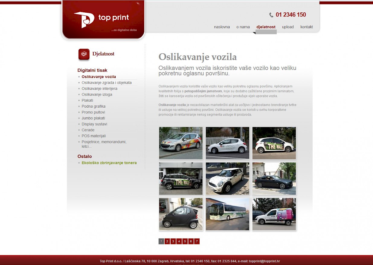 Dizajn i programiranje web stranice Top Print tiskare - Bernardić studio