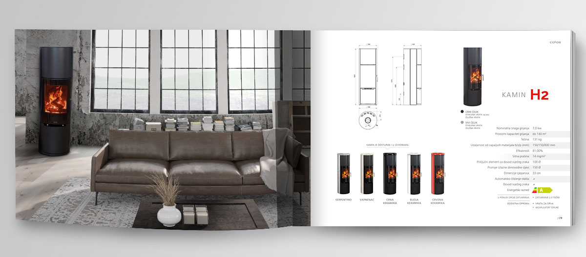 Dizajn Kataloga - Color kamini | Bernardić Studio | dizajn i oblikovanje kataloga